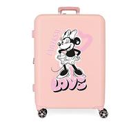 Disney Minnie Heart Mittelgroßer Koffer, Nude, 48 x 70 x 26 cm, starres ABS, integrierter TSA-Verschluss, 88 l, 3,98 kg, 4 Doppelräder