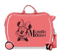 Disney Minnie in Love Rosa Kinderkoffer 50 x 38 x 20 cm, starres ABS, seitliches Zahlenschloss, 34 l, 1,8 kg, 4 Räder, Handgepäck