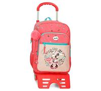Disney Minnie Lovin Life Schulrucksack mit Wagen, Mehrfarbig, 30 x 38 x 12 cm, Mikrofaser, 13,68 l, bunt, Schulrucksack mit Trolley