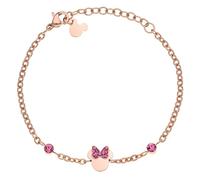 Disney Minnie Mädchen-Armband aus Edelstahl und Zirkonia Kristall, Länge 13-18 cm, Disney Schmuck
