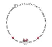 Disney Armband B600588RPL-B – Minnie – Edelstahl mit Zirkonia, 1 ct – Länge 13–18 cm