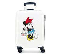 Disney Minnie Magic Kabinenkoffer Weiß 37x55x20 cms Hartschalen ABS Kombinationsschloss 33L 2,8Kgs 4 Doppelräder Handgepäck