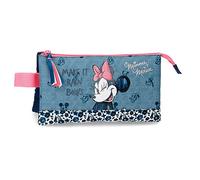 Disney Minnie Make it Rain Bows Federmäppchen, dreifach, Blau, 22 x 12 x 5 cm, Polyester