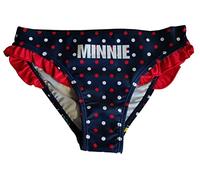 Disney Minnie Maus Badehose, Badeslip mit Rüschen für Mädchen, blau-rot gepunktet, Gr. 128