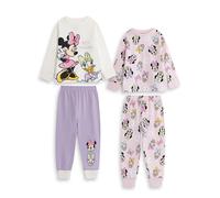 Disney Minnie Maus & Daisy Duck Mädchen-Pyjama-Set, 2er-Pack, Rosa & Lila, Langarm, Lange Beine | Freundschafts-Nachtwäsche | Kinder-Schlafanzug mit Cartoon-Motiven