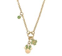 Disney Kette N600604YRGL-157.CS Minnie Maus Edelstahl Gold-Grün Kleeblatt 40+5 cm Damen