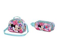 Disney Minnie Maus Heart - 3D Frühstückstasche + 3D Doppelfedermäppchen