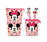 Disney Minnie Maus Muffin-Cute Federmäppchen + 2 Radierbare Gelstifte, Rosa, 11,5 x 17 cm