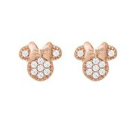 Disney Minnie Maus Ohrstecker aus 925er Sterlingsilber mit Roségold-Plattierung und weißen Zirkonia, für Damen und Mädchen, Fertig zum Verschenken, Offizieller Disney Schmuck