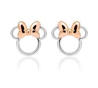 Disney Minnie Maus Ohrstecker aus 925er Sterlingsilber, Schleife mit Roségold-Plattierung, für Damen und Mädchen, Fertig zum Verschenken, Offizieller Disney Schmuck
