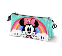 Disney Minnie Mouse Rainbow-Dreifach-Federmäppchen, türkis, 23 x 11 cm