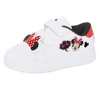 Disney Minnie-Maus-Sneaker für Mädchen, 3D-Ohren, weiße Sportschuhe, Klettverschluss, einfach zu befestigen, Pumps, weiß, 31 EU