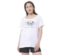 Disney Minnie Mouse 100 Years of Wonder Schlafanzug für Damen Pyjama Set Kurzarm Oberteil mit Hose Weiß/Schwarz (DE/NL/SE/PL, Alphanumerisch, XL, Regular, Regular, Weiß/Schwarz)