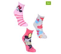 Disney Minnie Mouse 3er-Set: Socken "Minnie" in Bunt - Größe 31-34 | Kinder Socken Strumpfhosen