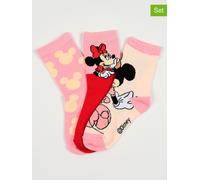 Disney Minnie Mouse 3er-Set: Socken "Minnie" in Rosa - Größe 23-26 | Kinder Socken Strumpfhosen