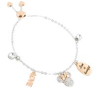 Disney Minnie Mouse Armband Mädchen mit Anhängern, Schmuck Armbänder Set - Geschenke für Mädchen (Silber Minnie Armband)