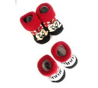 Disney Minnie Mouse Baby Girls' 2-Pack Booties - red/black, 0-6 months