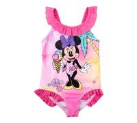 Disney Minnie Mouse Badeanzug mit Rüschen für Mädchen - Kinder Schwimmanzug Pink (DE/NL/SE/PL, Numerisch, 122, 128, Regular, Pink)