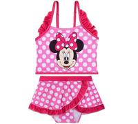 Disney Minnie Mouse Bikini Mädchen mit Rock 2-6 Jahre, Elastisch & Verstellbar, Badeanzug Tankini Set Zweiteilig, Geschenke für Kinder & Kleinkind (2-3 Jahre, Rosa/Weiß Minnie)