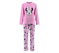 Disney Minnie Mouse Damen Pyjama, Langarmshirt und Langer Hose 2-Teiliges Weiches Fleece Pyjama Set, Geschenk für Frauen, Mädchen und Teenager (DE/NL/SE/PL, Alphanumerisch, S, Regular, Regular, Rosa)