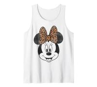 Disney Minnie Mouse Distressed Vintage Leopard Bow Portrait Tank Top