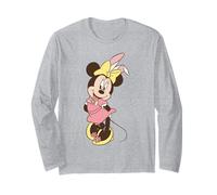 Disney Minnie Mouse Easter Cute Minnie Bunny Chest Logo Langarmshirt