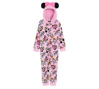 Disney Minnie Mouse Einteiler mit 3D-Ohren und Kapuze für Mädchen, All-in-One-Pyjama, Fleece-Schlafanzug für Kinder, Nachtwäsche, rose, 9-10 Years