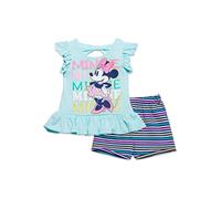 Disney Minnie Mouse Girls French Terry T-Shirt and Shorts Set