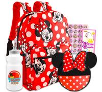 Disney Minnie Mouse Großer Reiserucksack & Lunchtasche für Mädchen Set - Bundle mit gepunktetem Minnie-Reiserucksack, Minnie-Lunchtasche & mehr |
