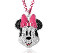 Disney Minnie Mouse Halskette für Damen, Pavé-Kristall, 40,6 cm + 7,6 cm, rosa Kette, modische Minnie-Halskette, Schmuck, offizielle Lizenz, Mode, Kristall, Modisch, Kristall
