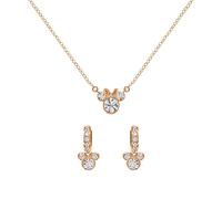 Disney Minnie Mouse Halsketten-Set, Zweifarbig, mit Zirkonia-Steinen, Mutter und Tochter, Einheitsgröße, Messing (Minnie Set 3)