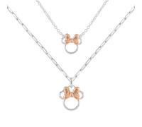 Disney Halsketten-Set Minnie Mouse – Zweifarbig, Zirkonia, Mutter & Tochter, Messing