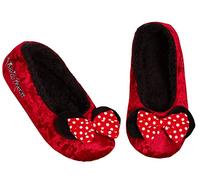 Disney Minnie Mouse Hausschuhe für Frauen Mädchen Teens Slip On Ballett Pump Slipper Socken, rot, 37 EU