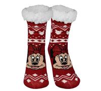 Disney Minnie Mouse Hüttensocken - Haussocken für Damen Kuschelsocken Flauschige Wintersocken warme Frauen Socken Rot (DE/NL/SE/PL, Numerisch, 35, 38, Regular, Regular)
