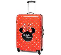 Disney Minnie Mouse Koffer für Erwachsene & Kinder | Optionen für kleine, mittlere oder große Kabinen-Handgepäckstaschen | Frauen Mädchen roter Hartschalen-Trolley zum Reisen