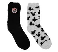 Disney Minnie Mouse Kuschelsocken für Damen Flauschige Wintersocken Socken Schwarz/Grau (2er Pack) (as3, numeric, numeric_35, numeric_38, regular, regular)