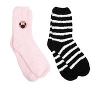 Disney - Minnie Mouse Kuschelsocken für Damen Flauschige Wintersocken Socken Schwarz/Rosa (2er Pack) (35/38)
