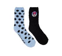 Disney Minnie Mouse Kuschelsocken für Damen - Flauschige Wintersocken warme Socken Blau/Schwarz (2er Pack) (DE/NL/SE/PL, Numerisch, 39, 42, Regular, Regular, Blau/Schwarz)