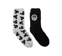 Disney Minnie Mouse Kuschelsocken für Damen - Flauschige Wintersocken warme Socken Grau/Schwarz (2er Pack) (DE/NL/SE/PL, Numerisch, 39, 42, Regular, Regular, Grau/Schwarz)