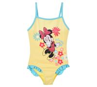 Disney Minnie Mouse Mädchen Badeanzug, Einteiliger Badeanzug mit Blumenmuster, Größe 8 Jahre, Gelb