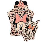 Disney Minnie Mouse Mädchen Badeanzug & Kapuzenhandtuch-Poncho Set | 2-teiliges Strand- & Schwimmbad-Set für Kinder