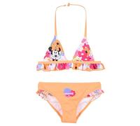 Disney Minnie Mouse Mädchen Bikini mit Blumenmuster, Zweiteiliger Badeanzug, Größe 4 Jahre | Orange