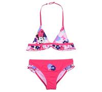 Disney Minnie Mouse Mädchen Bikini mit Blumenmuster, Zweiteiliger Badeanzug, Größe 4 Jahre | Rosa
