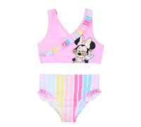 Disney Minnie Mouse Mädchen Bikini, Regenbogen Zweiteiliger Badeanzug, Sommer Badeanzug für Kinder, Größe 8 Jahre | Rosa