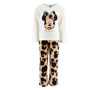 Disney Minnie Mouse Mädchen Schlafanzug, T-Shirt und Lange Hose 2-Teiliger Weicher Fleece Schlafanzug für Kinder, Größen 3 bis 8 Jahre (DE/NL/SE/PL, Alter, 4 Jahre, Regular, Beige)