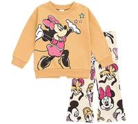 Disney Minnie Mouse Mickey Mouse Fleece-Sweatshirt und ausgestellte Leggings, Outfit-Set für Kleinkinder roße Kinder (18 Monate - 10-12), Khaki/Mehrfarbig, 24 Monate