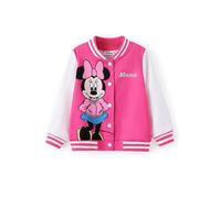 Disney Minnie Mouse Mickey Mouse Stitch Kinder-Bomberjacke, leicht, Knopfleiste, Sweatshirt, Kleinkinder, große Kinder, Minnie Mouse-Hot Pink, 3 Jahre