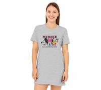 Disney Minnie Mouse Nachthemd für Damen - Best Friends Together Schlafshirt Pyjama Kurzarm Oberteil Grau (Grau, M)