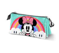 Disney Minnie Mouse Rainbow-Dreifach-Federmäppchen, türkis, 23 x 11 cm