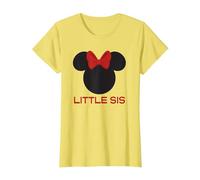 Disney Minnie Mouse Red Bow Icon Little Sis Sister Family T-Shirt, Damen, Gelb, XL